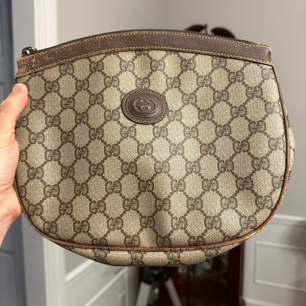 Gucci Brown Monogram Pouch